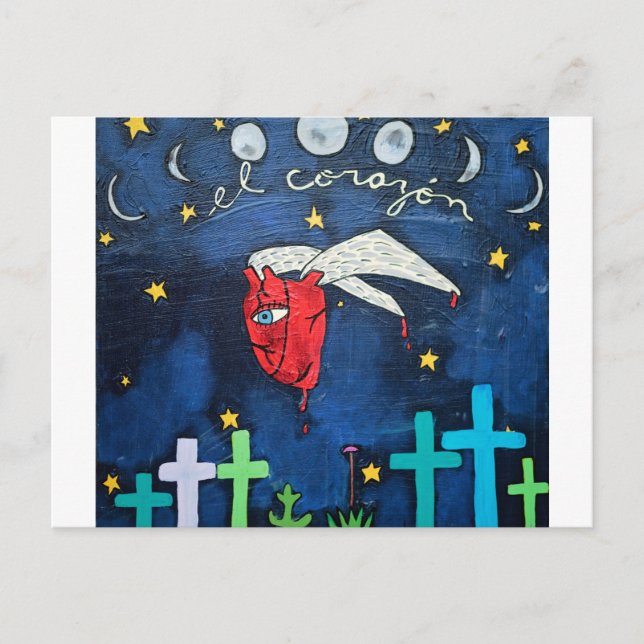 Die Postkarte des fliegenden Herzens (Vorderseite)