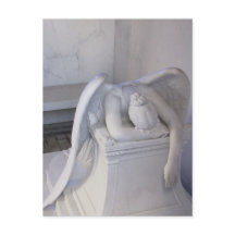 Die Postkarte für den Angel niemals allein abwisch