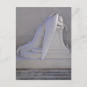 Die Postkarte für den Angel niemals allein abwisch