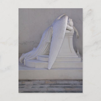 Die Postkarte für den Angel niemals allein abwisch