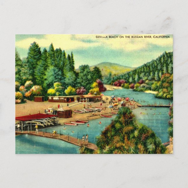 Die Postkarte vom Russian River Bathing Beach (Vorderseite)