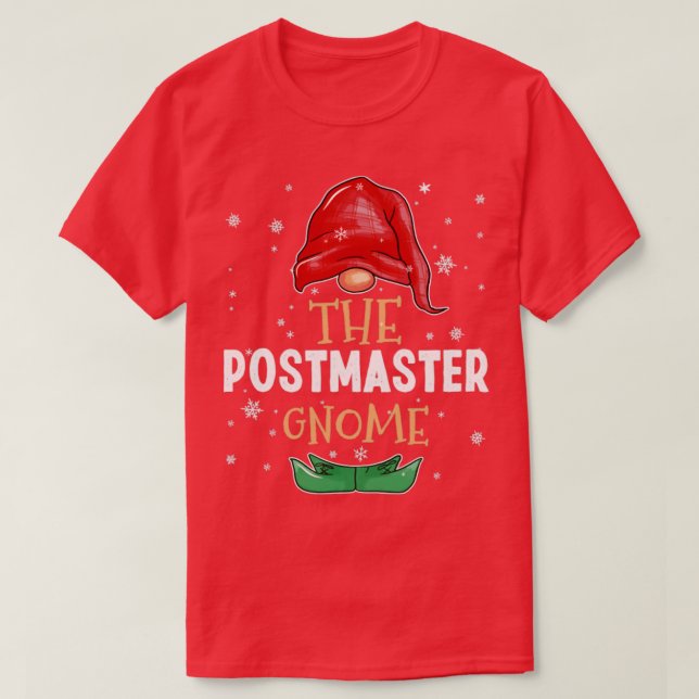 Die Postmeisterin Gnome Familie passt Weihnachten  T-Shirt (Design vorne)