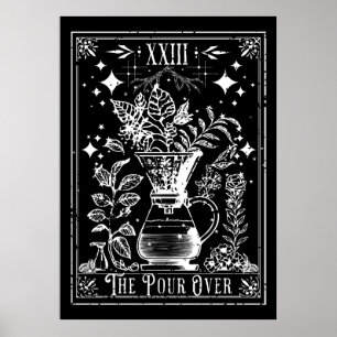 Die Pour over Coffee Tarot Card Poster