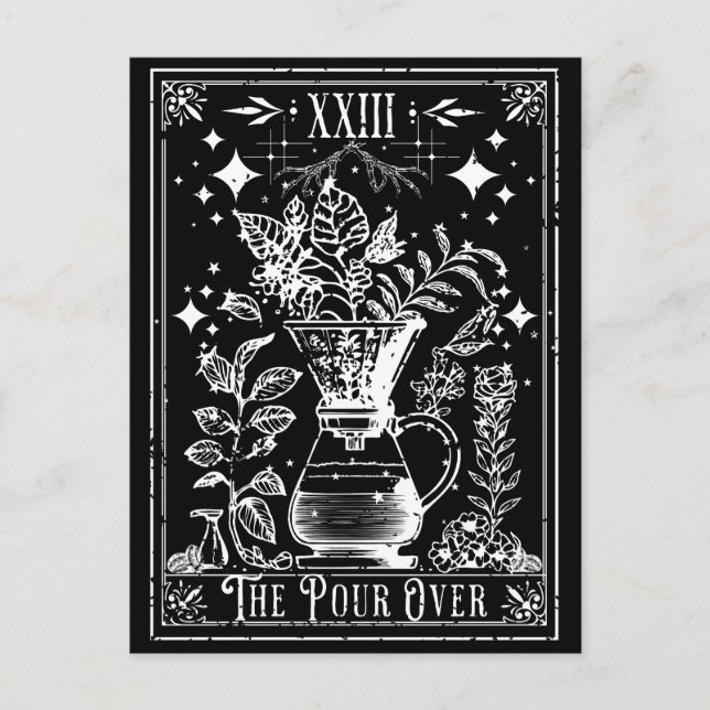 Die Pour over Coffee Tarot Card Postkarte (Vorderseite)