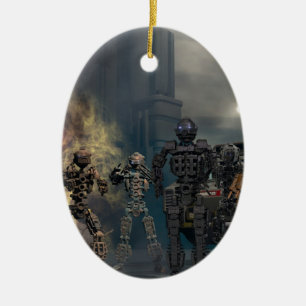 die prachtvollen sieben Roboter b Keramikornament