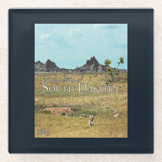 Die Prärienländer von South Dakota Glasuntersetzer (Vorderseite)