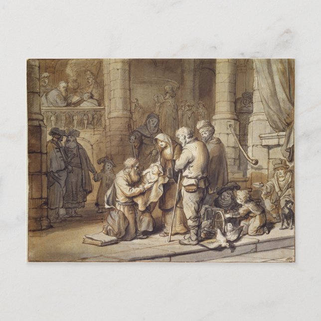 Die Präsentation Christi im Tempel Postkarte (Vorderseite)