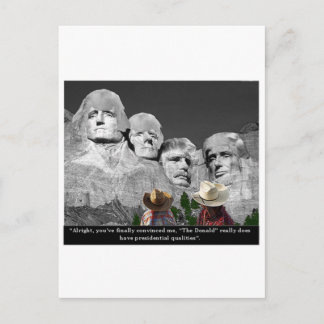 "Die Präsidentenqualitäten von Donald" Postkarte
