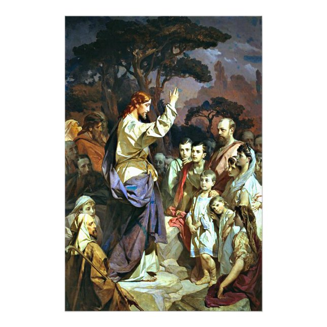 Die Predigt auf dem Berg Fotodruck (Vorne)