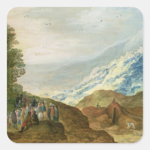 Die Predigt auf dem Berg Quadratischer Aufkleber