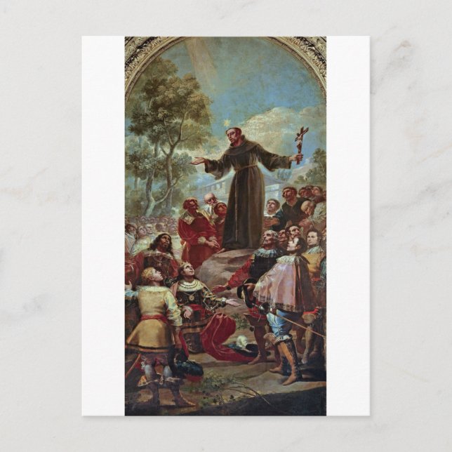 Die Predigt von Saint Bernardino von Francisco Goy Postkarte (Vorderseite)