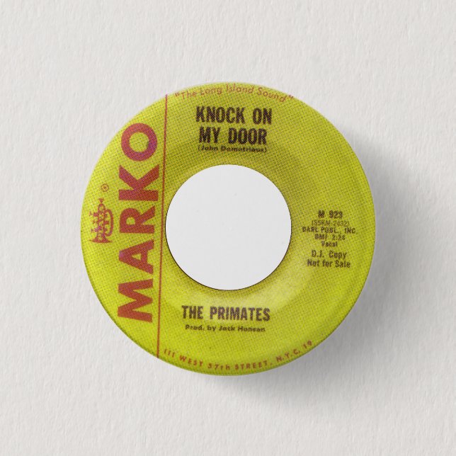 Die Primate - Schlag auf meiner Tür Button (Vorderseite)