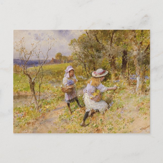 Die Primrose Gatherers Postkarte (Vorderseite)