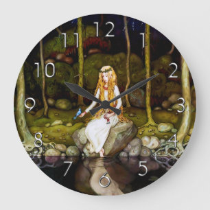 Die Prinzessin im Wald Große Wanduhr