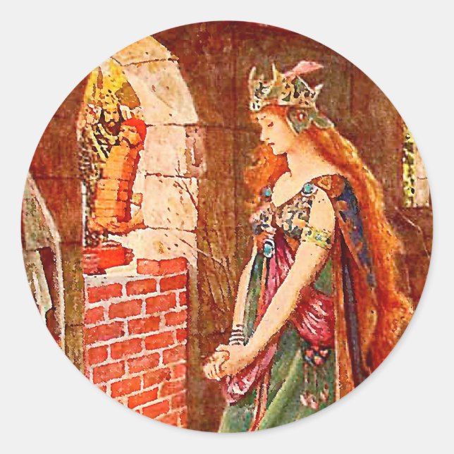 Die Prinzessin inhaftiert Runder Aufkleber (Vorderseite)