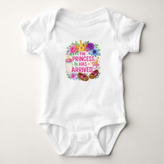 Die Prinzessin ist angekommen - Blumen und Leopard Baby Strampler