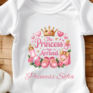 Die Prinzessin ist da Personalisiertes Baby-Mädche Baby Strampler