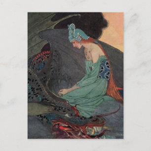 "Die Prinzessin und der Drache" von Elenore Abbott Postkarte