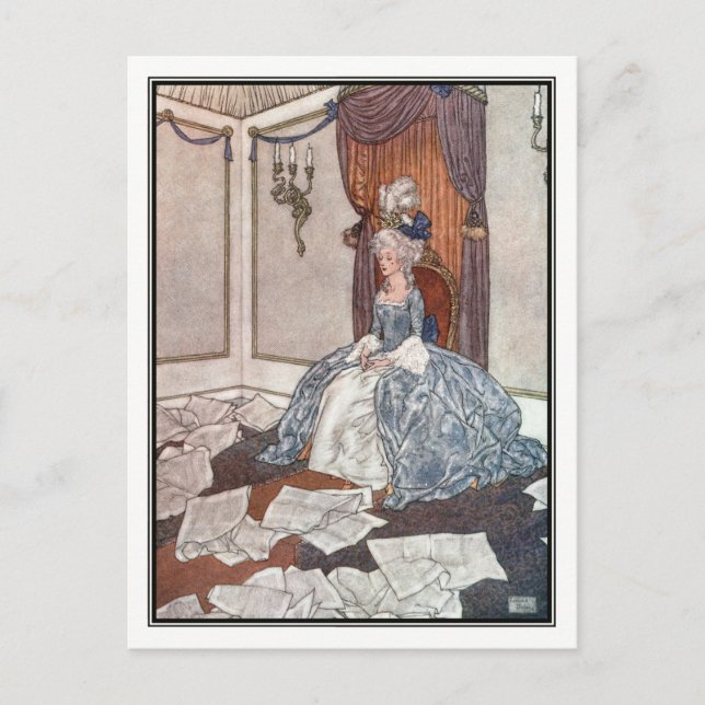 Die Prinzessin und die Zeitung von Edmund Dulac Postkarte (Vorderseite)