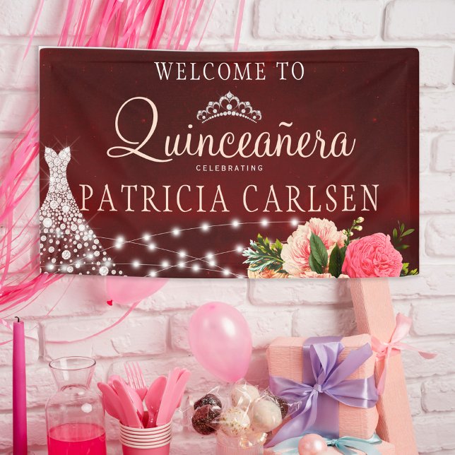 Die Prinzessin von Quinceanera kleidet sich bordea Banner (Von Creator hochgeladen)