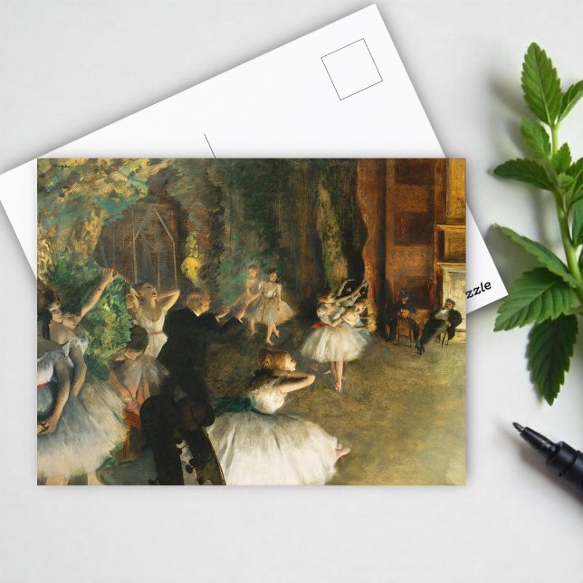 Die Probe des Balletts auf der Bühne, Degas Art Postkarte (Von Creator hochgeladen)