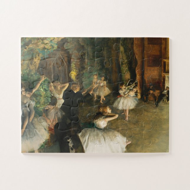 Die Probe des Balletts auf der Bühne, Degas Art Puzzle (Horizontal)