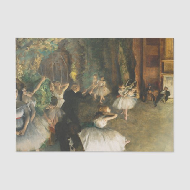 Die Probe des Balletts auf der Bühne, Degas Art Seidenpapier (Vorderseite)