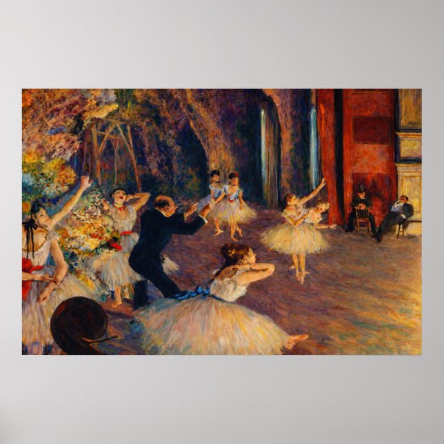 Die Probe des Balletts auf der Bühne von Degas Poster (Vorne)