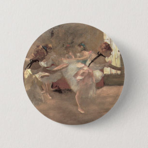 Die Probe von Edgar Degas, Vintage Ballett-Kunst Button