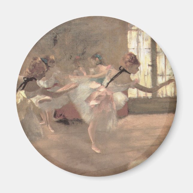 Die Probe von Edgar Degas, Vintage Ballettkunst Magnet (Vorne)