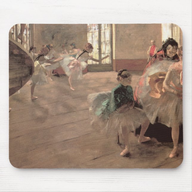 Die Probe von Edgar Degas, Vintage Ballettkunst Mousepad (Vorne)