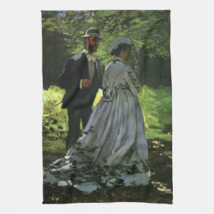 Die Promenade, auch die Trolle von Claude Monet Geschirrtuch