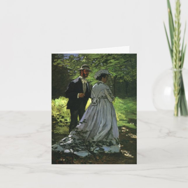 Die Promenaden (Die Stwalzen) von Monet Wedding Dankeskarte (Vorderseite)