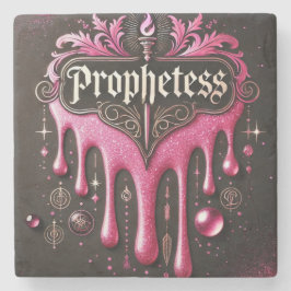 Die Prophetess' 4x4 Marmorsäulen-Untersetzer (Set  Steinuntersetzer