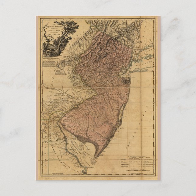 Die Provinz New Jersey Karte (1777) (Vorderseite)
