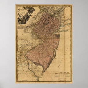 Die Provinz von New-Jersey Karte (1777) Poster