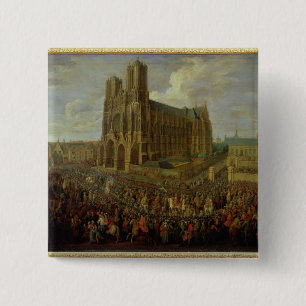 Die Prozession von König Louis XV Button