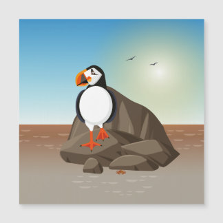 Die Puffin stehend entlang der Küste Magnetkarte