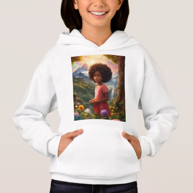 Die Pullover-Hoodie von Mädchen sieht hübsch aus Hoodie (Vorderseite)