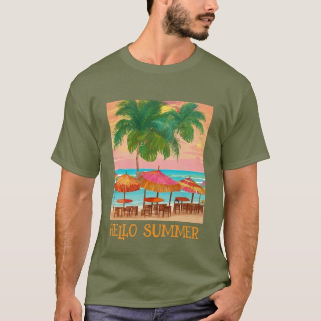 Die pulsierende Tropical Beach Bar Sunset Summer S T-Shirt (Vorderseite)