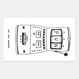 Die Puppenmaschine Rechteckiger Aufkleber