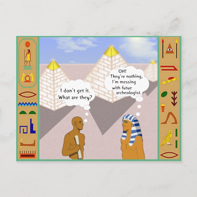 Die Pyramiden erklären Postkarte (Vorderseite)