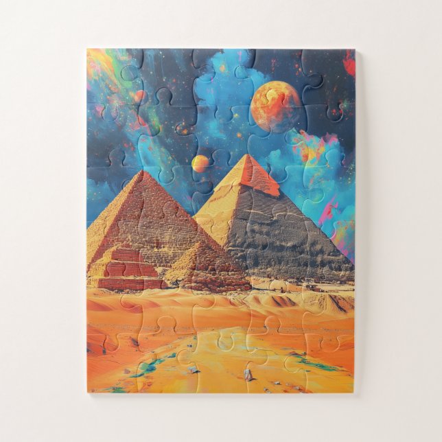 Die Pyramidenanlage von Gizeh. Kairo, Ägypten. Puzzle (Vertikal)