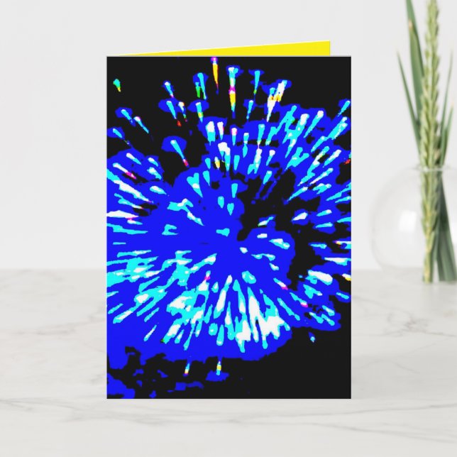 Die Pyrotechnik-Karte Feiertagskarte (Vorderseite)