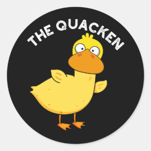 Die Quacken Lustige Ente Pun Dunkler Hintergrund Runder Aufkleber