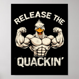 Die Quackin' Muckle Duck Bodybuilder Joke Poster