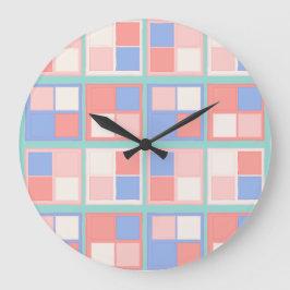 Die Quad Color Squares Große Wanduhr