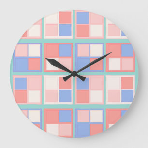 Die Quad-Farbquadrate Große Wanduhr