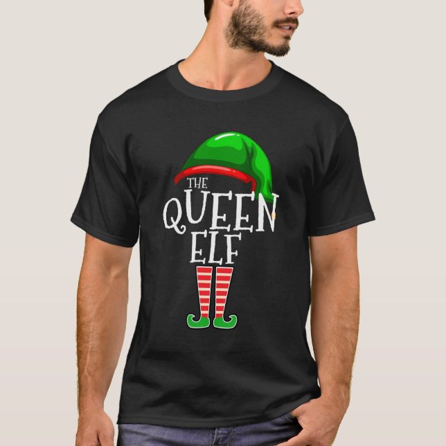 Die Queen Elf Familie Matching Group Weihnachtsges T-Shirt (Vorderseite)