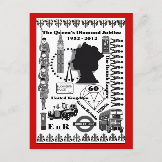 Die Queens Diamond Jubilee-Gedenkkarte Postkarte (Vorderseite)